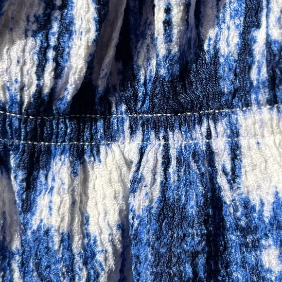 Zara Girls NWOT Blue Tie-Dye Cropped Puff Sleeve Top Sz 10/12–13/14 - Picture 8 of 15